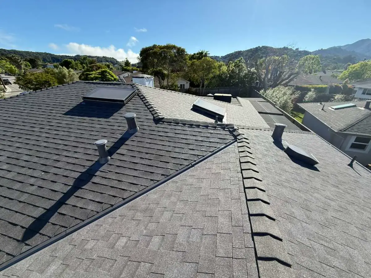 Architectural shingle roof with mountain views in the background